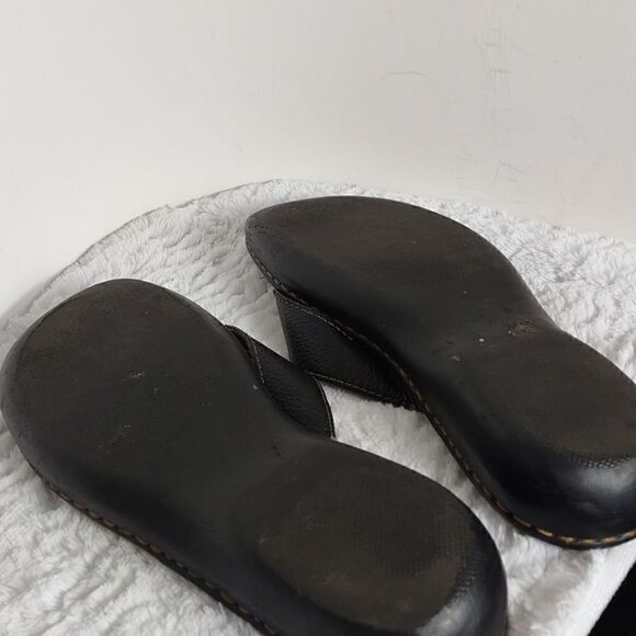 High Sierra Black Leather Woman's Thong Sandals - Picture 5 of 7